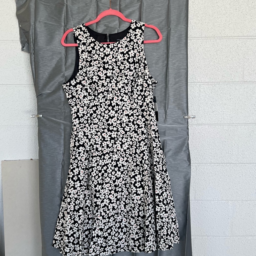 Maggy London Black and White Floral Dress